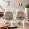 Custom Stemless Wine Glass, 9oz Small Business Gift with Engraved or UV Printed Logo