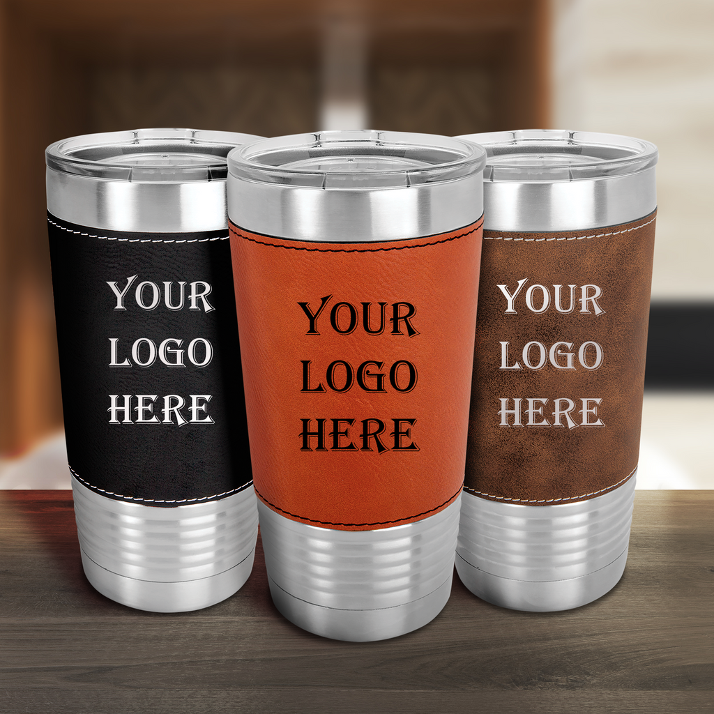 custom engraved leatherette tumblers