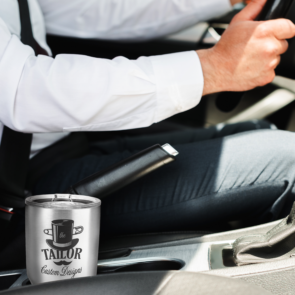 tumbler in car cup holder photo