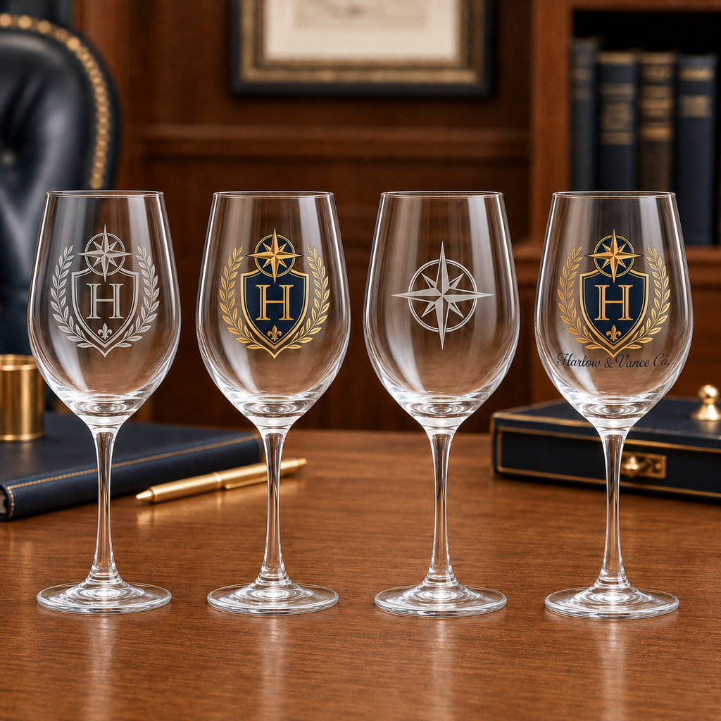 10.5oz Custom Wine Glass, Bulk Logo Gifts for Business Branding and Events
