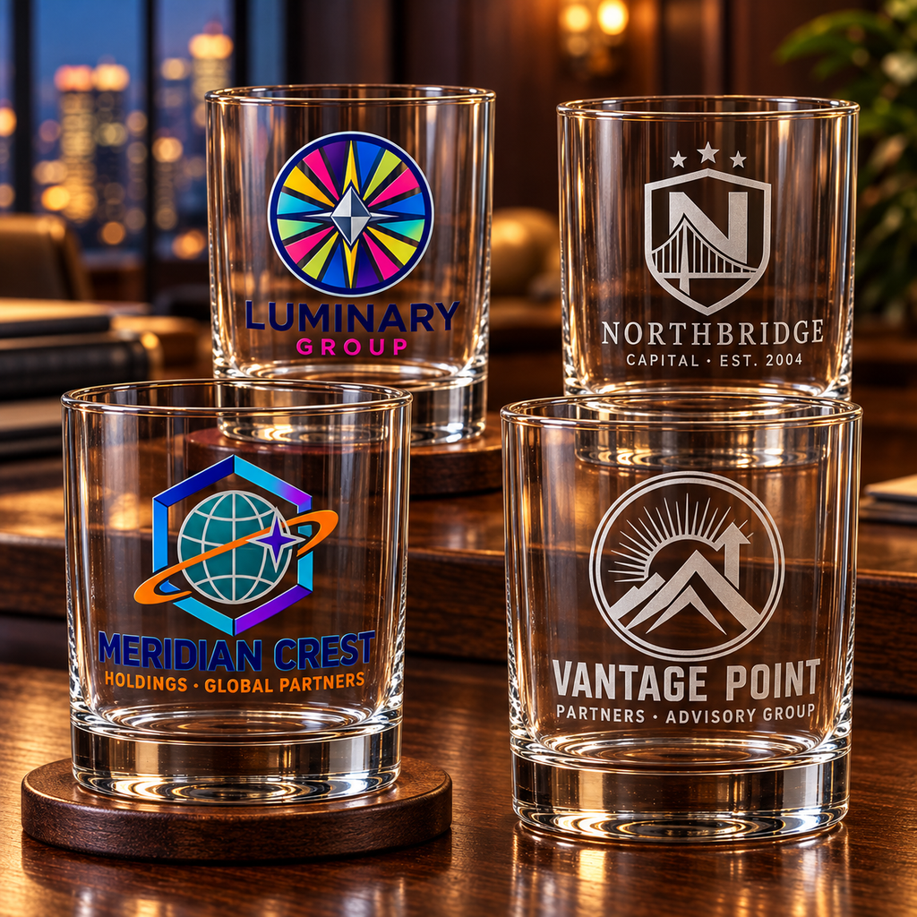 13.75 oz Whiskey Glass Custom Engraved or UV Printed