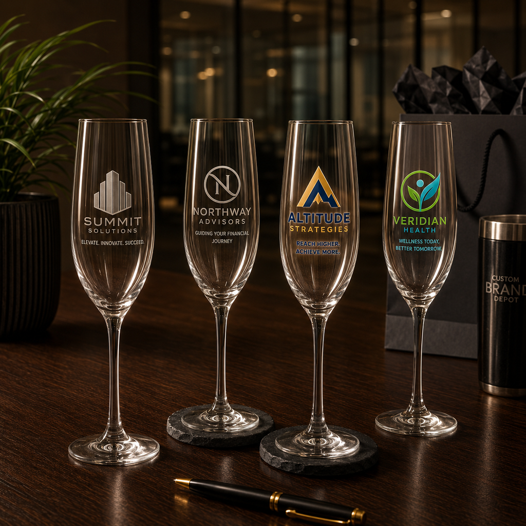 Personalized Champagne Flute, Engraved or UV Print 8oz Glass