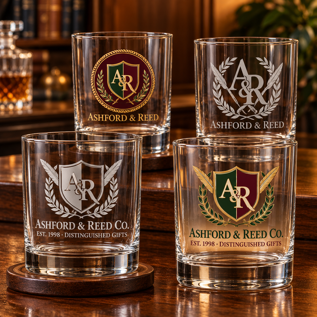 13.75 oz Whiskey Glass Custom Engraved or UV Printed