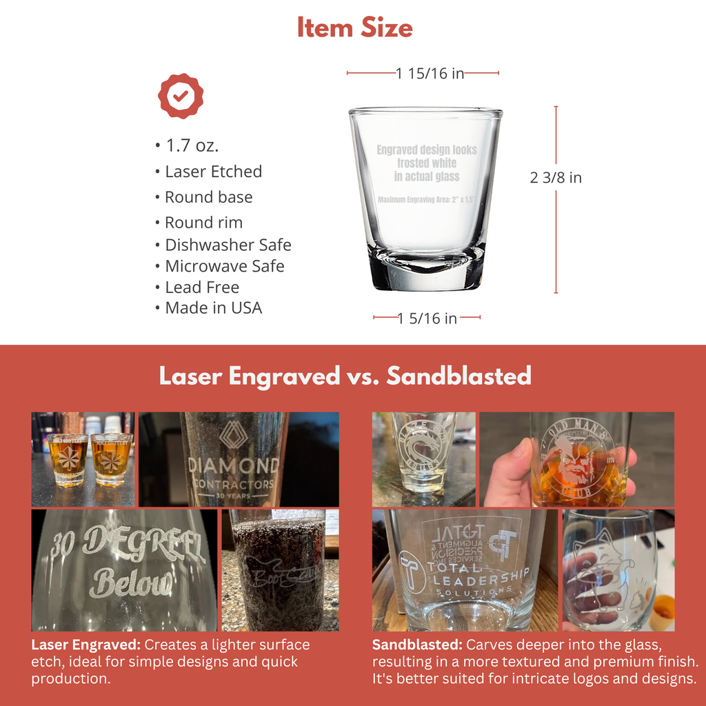 laser engraved vs sandblasted infographic