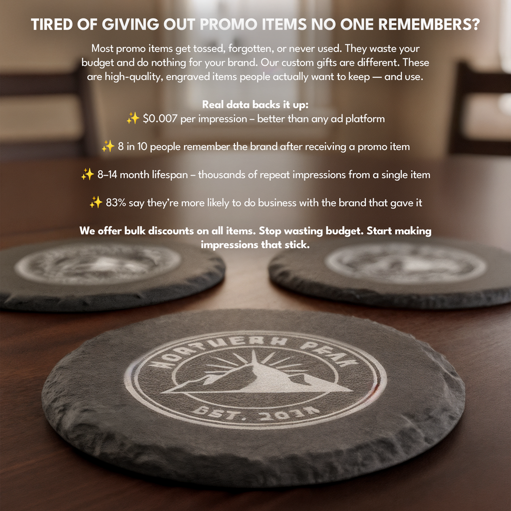 4" Round Slate Coaster Set-6 Piece with Exclusive Bulk Wholesale Pricing