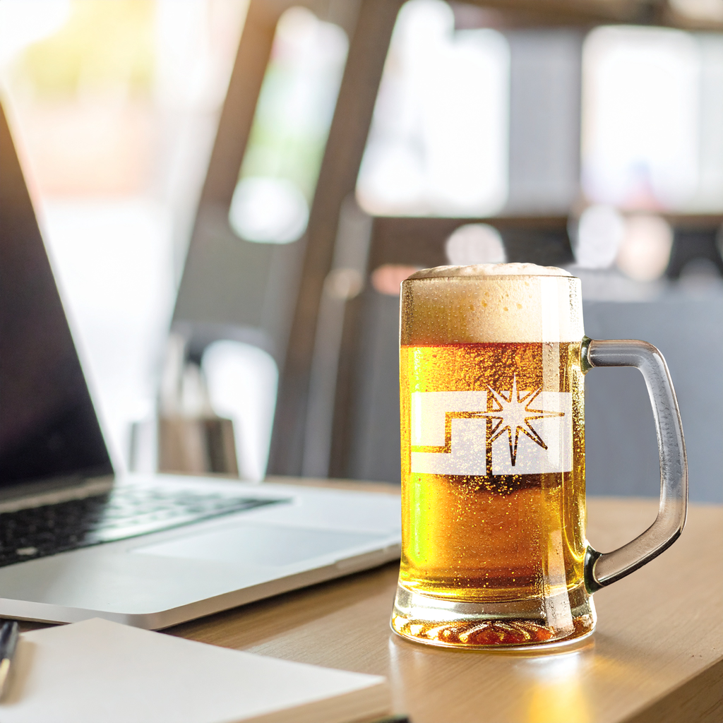 custom banded beer mug