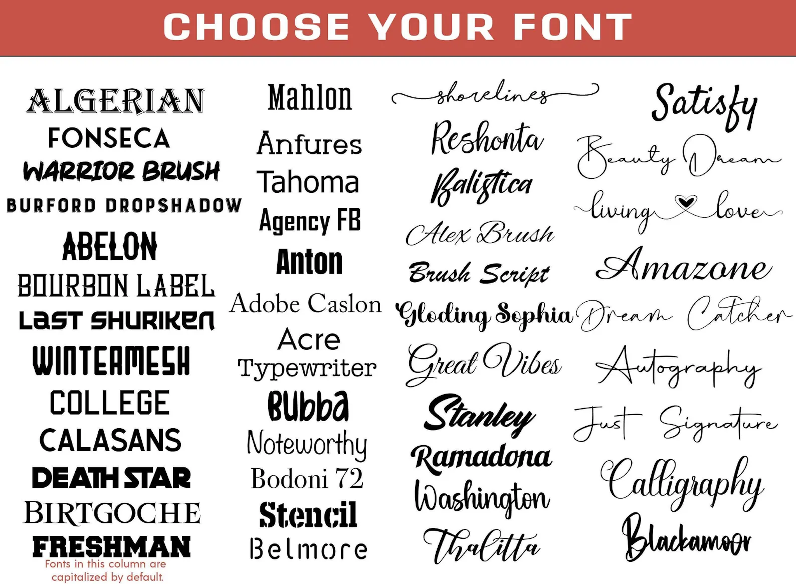 choose your font