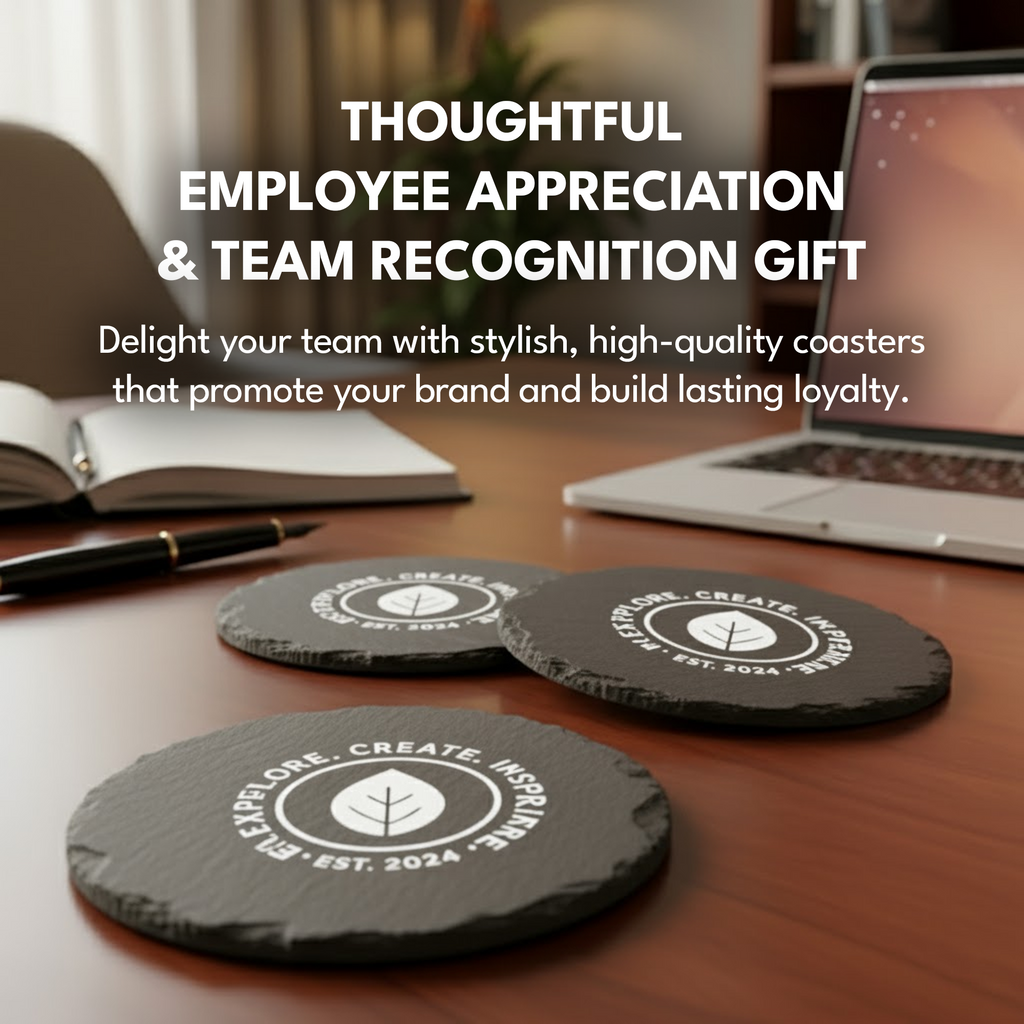 4" Round Slate Coaster Set-6 Piece with Exclusive Bulk Wholesale Pricing