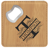 bamboo leatherette bottle opener coaster