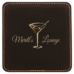 black leatherette coaster