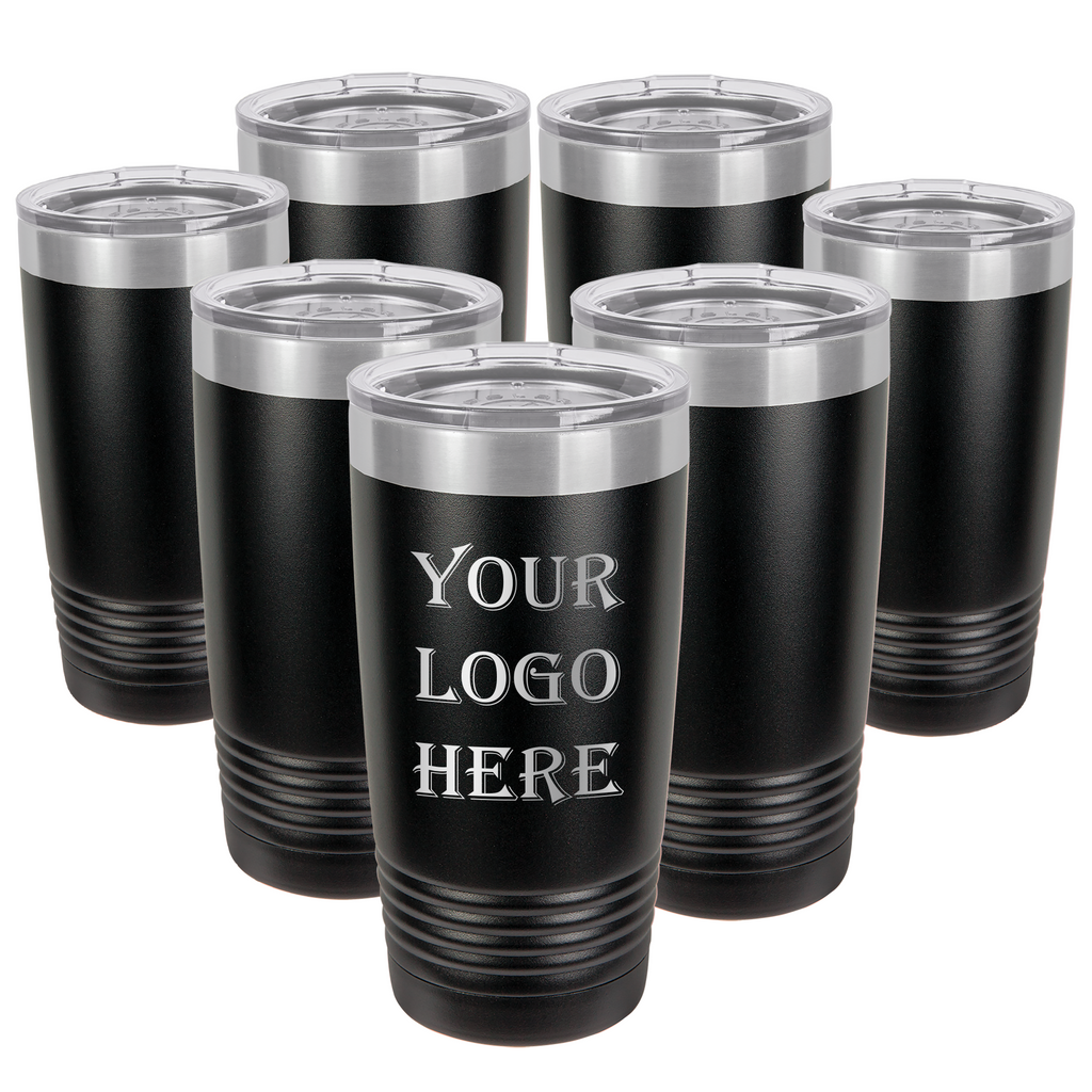 black tumblers