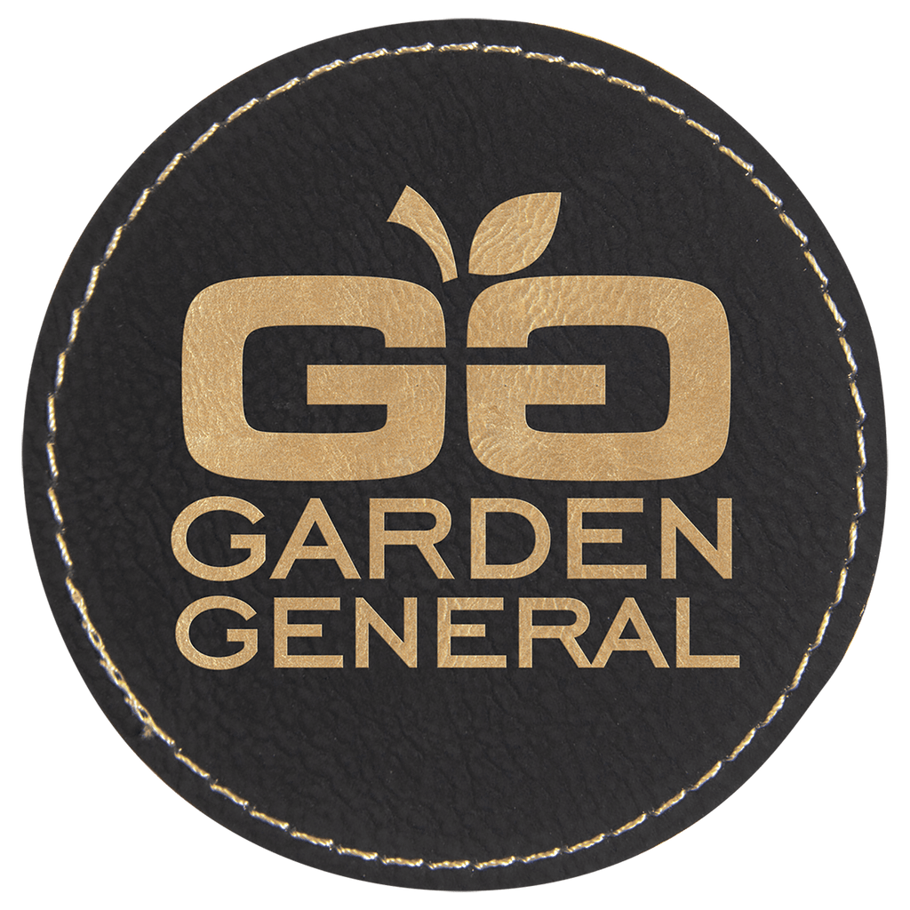 black and gold round leatherette coaster