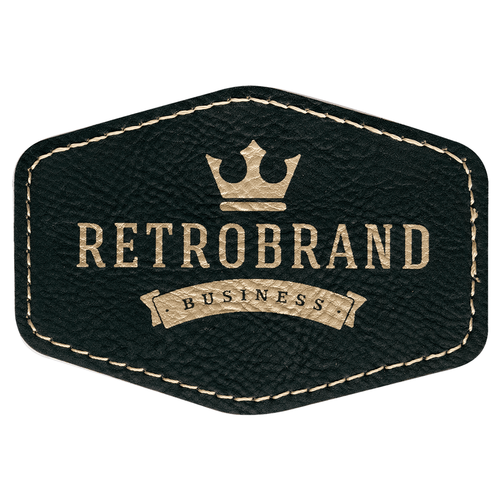 black and gold leather patch