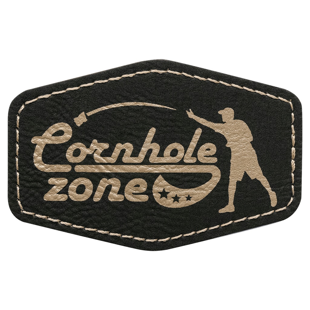 black and gold leather patch