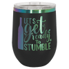 black stemless wine glass tumbler