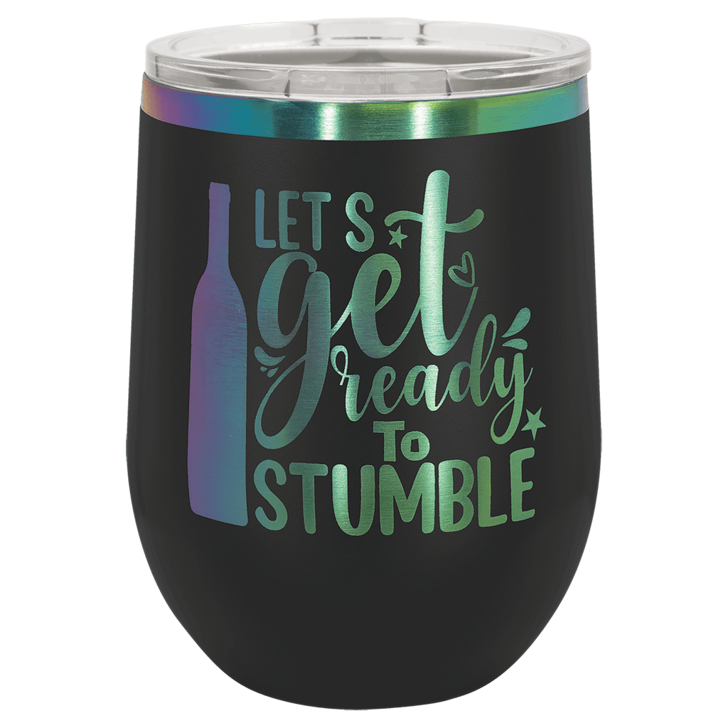 black stemless wine glass tumbler