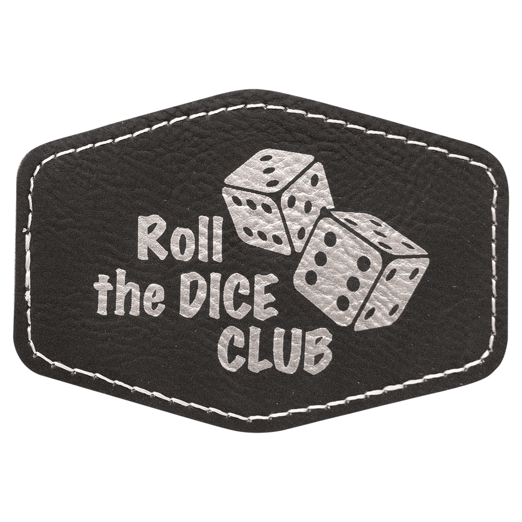 black and silver leather patch