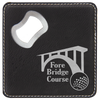 black and silver leatherette bottle opener coaster