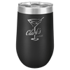 black stemless wine tumbler