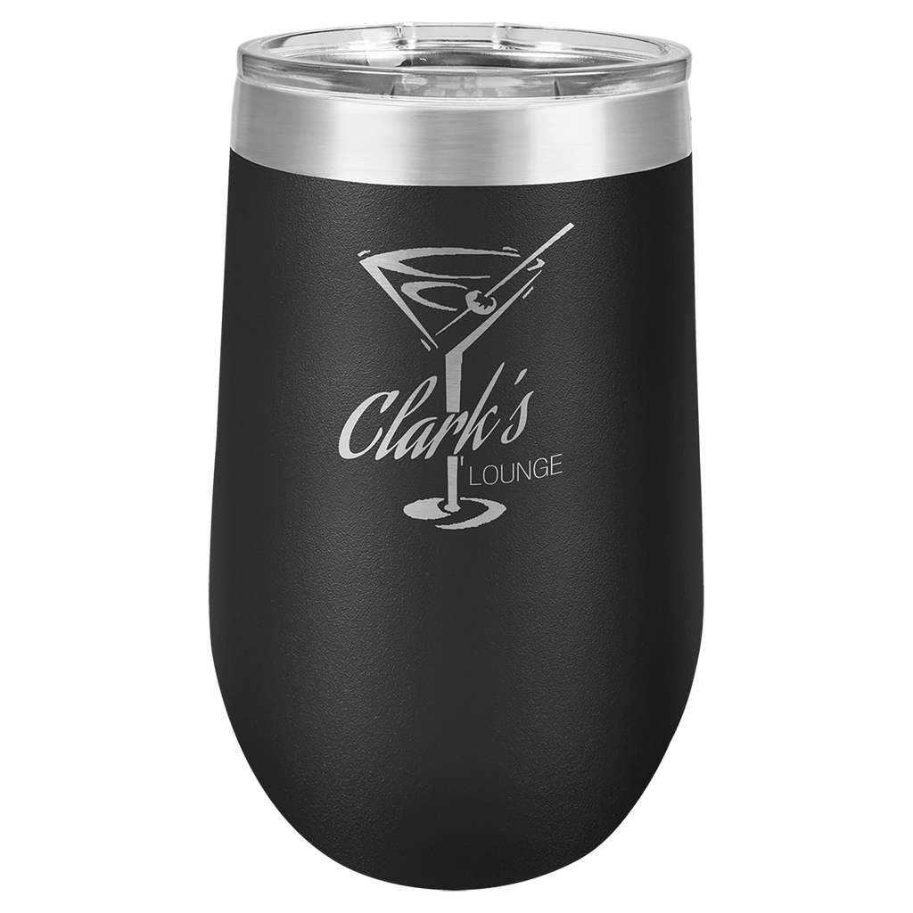 black stemless wine tumbler