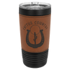 custom black and brown leatherette tumbler