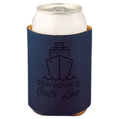 navy blue leatherette beverage holder