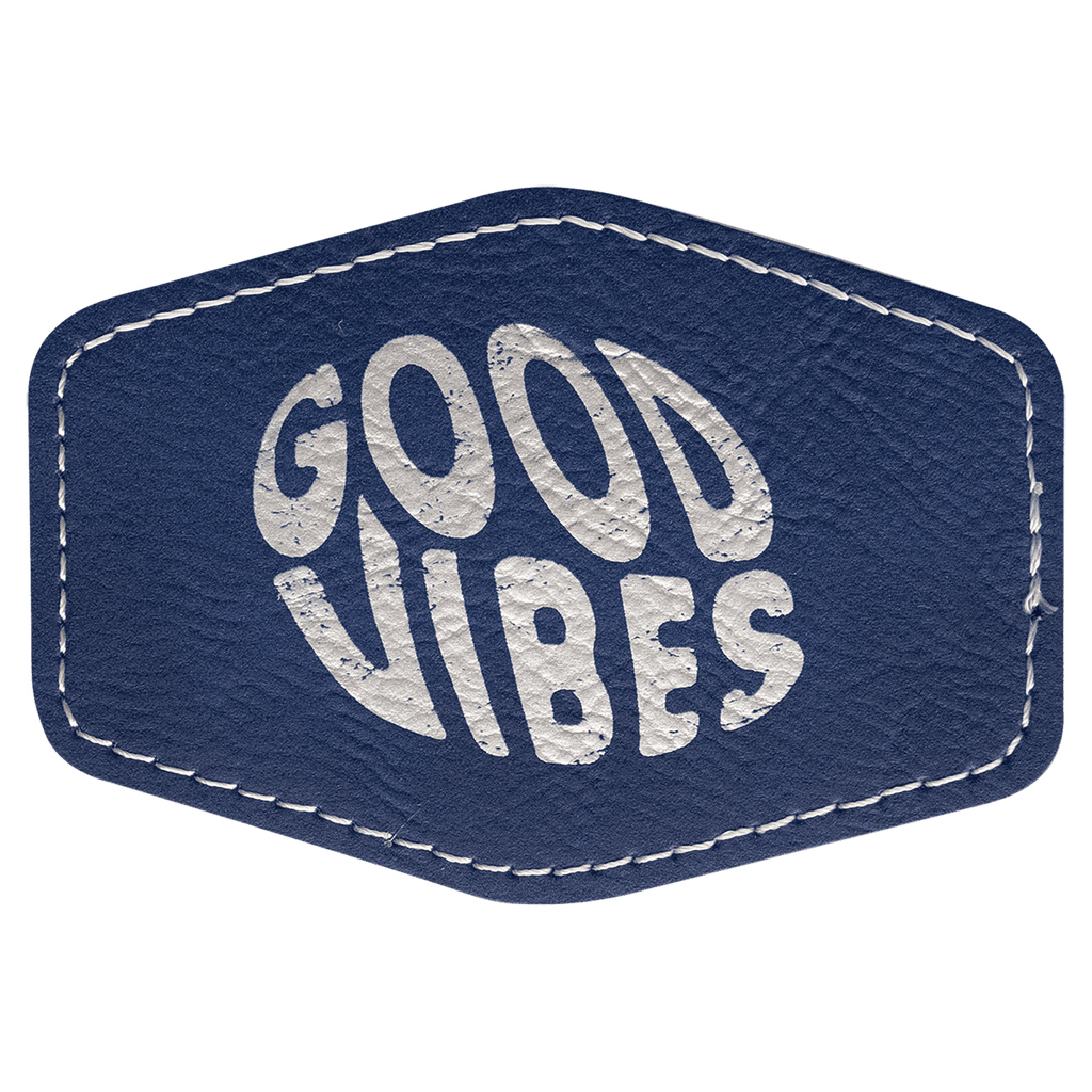 blue and silver leather patch