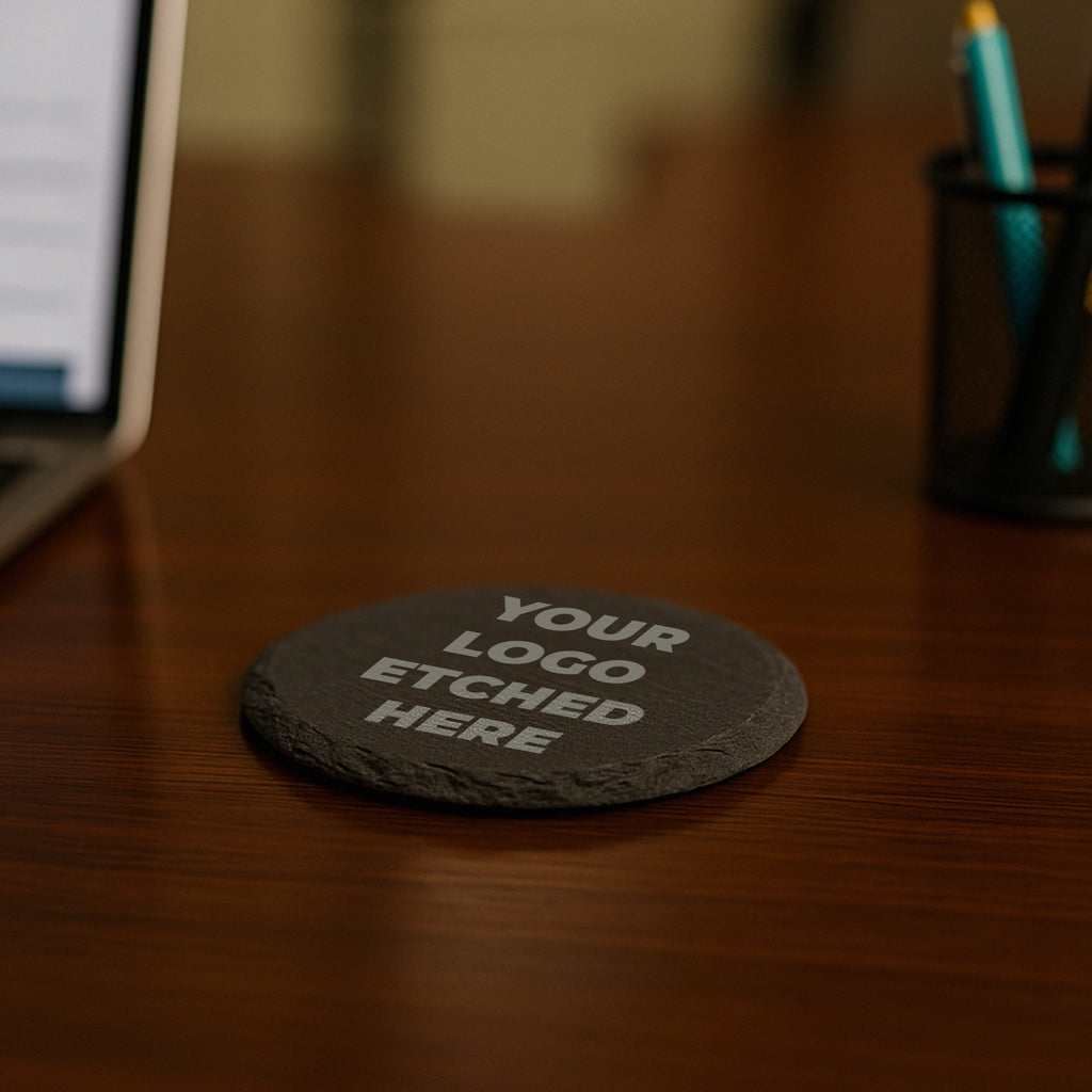 4-in Round Slate Coaster with Exclusive Bulk Wholesale Pricing