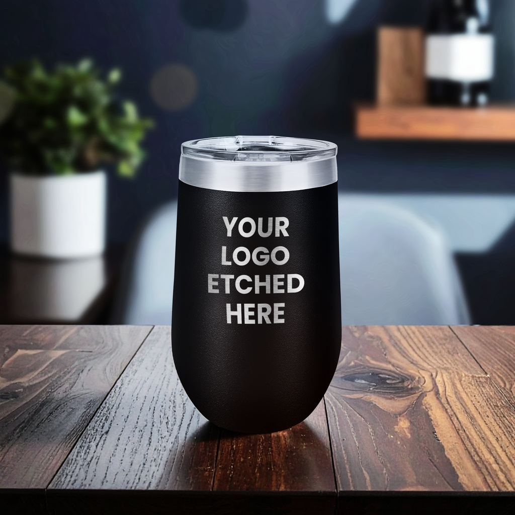 customizable black stemless wine tumbler