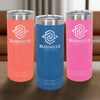 three custom engraved tumblers