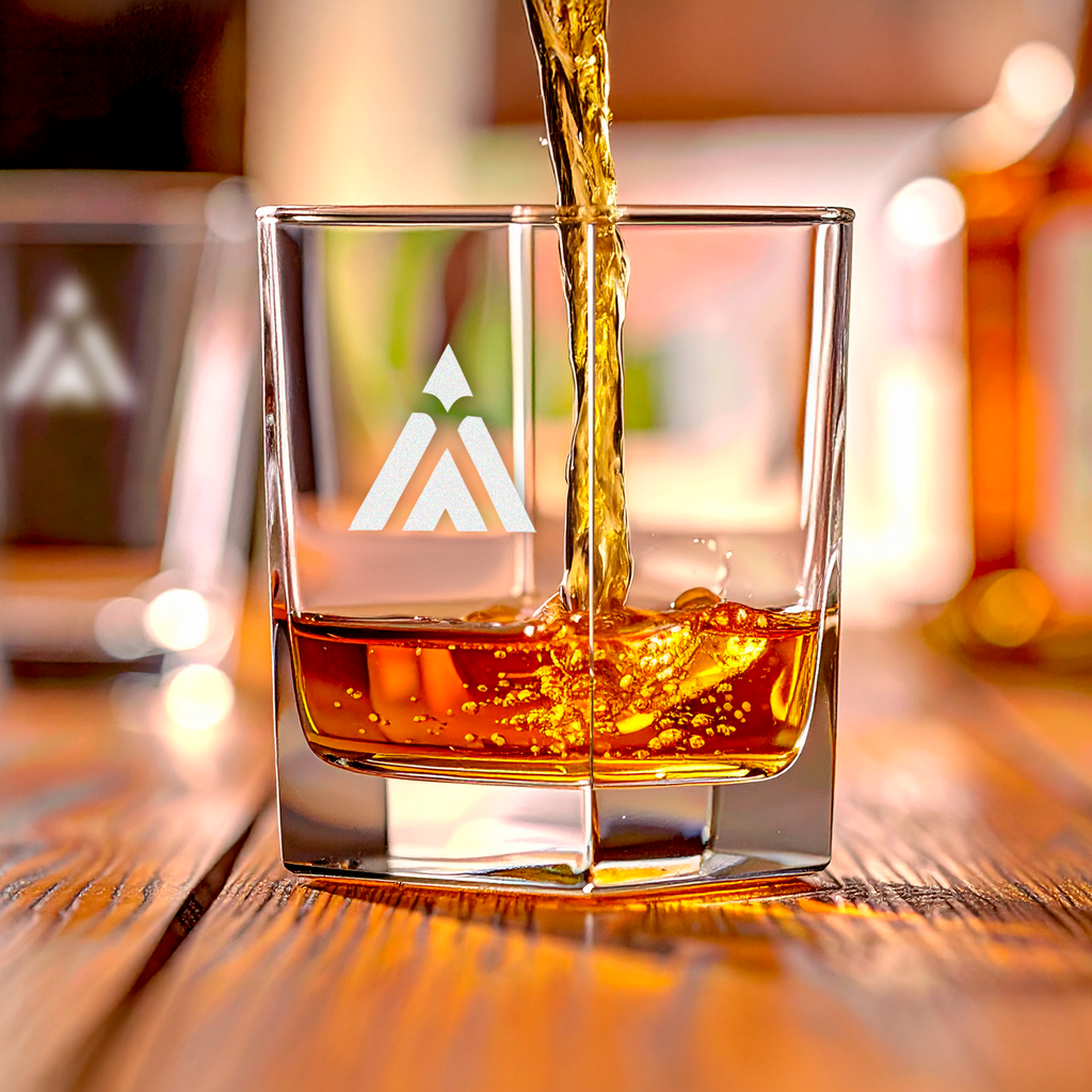 engraved whiskey glass