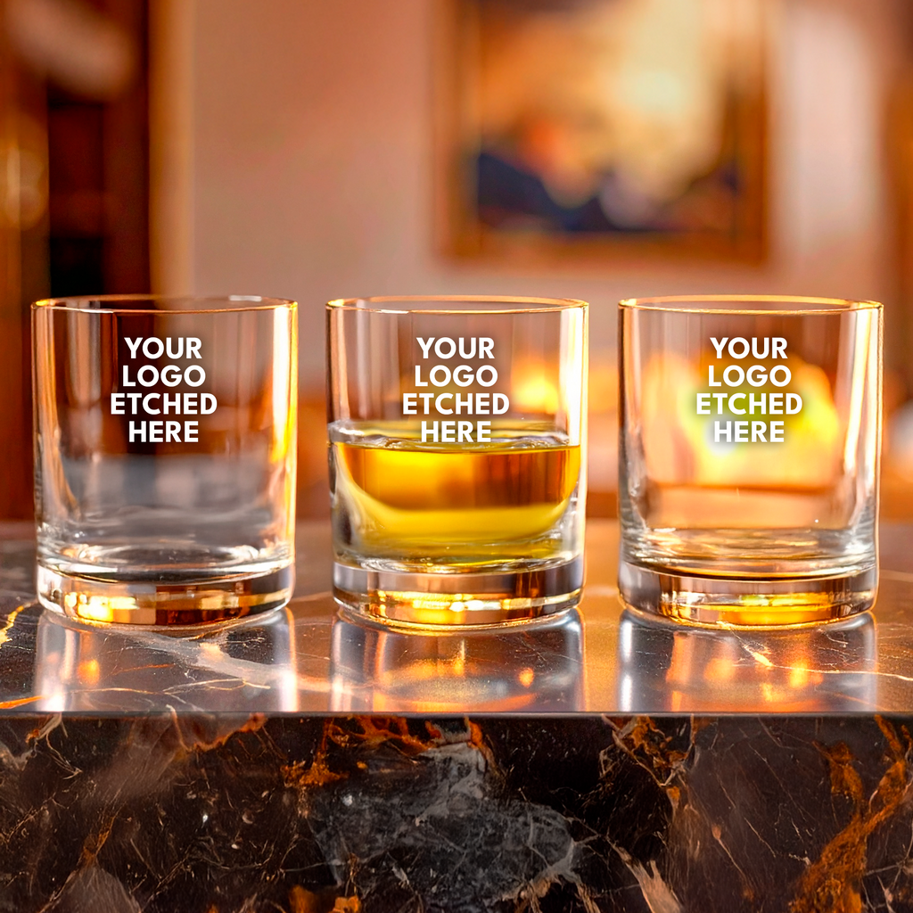 custom branded whiskey glasses
