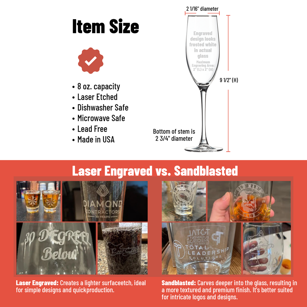 laser engraved vs sandblasted infographic