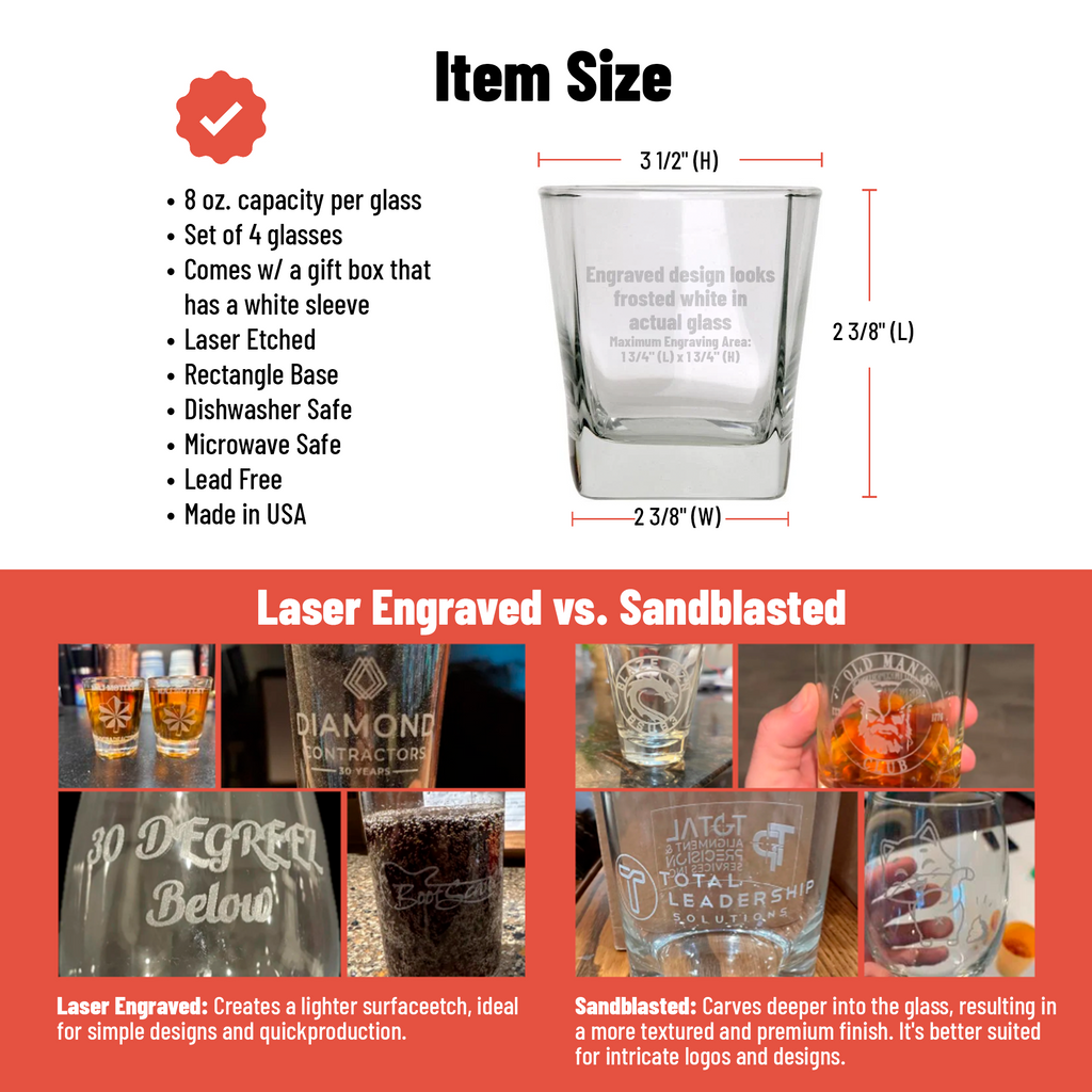 laser engraved vs sandblasted infographic