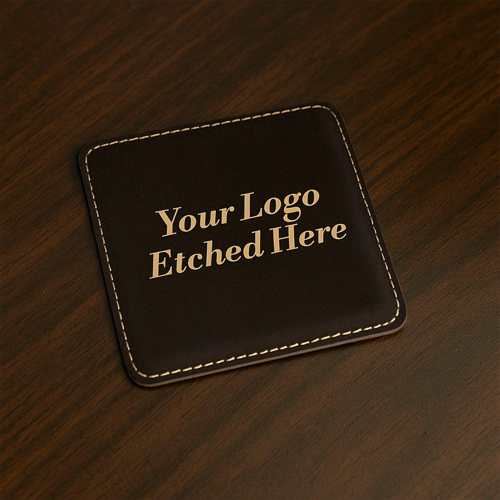 4" x 4" Square Leatherette Coaster with Exclusive Bulk Wholesale Pricing