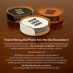 4" Round Leatherette 6-Coaster Set with Exclusive Bulk Wholesale Pricing