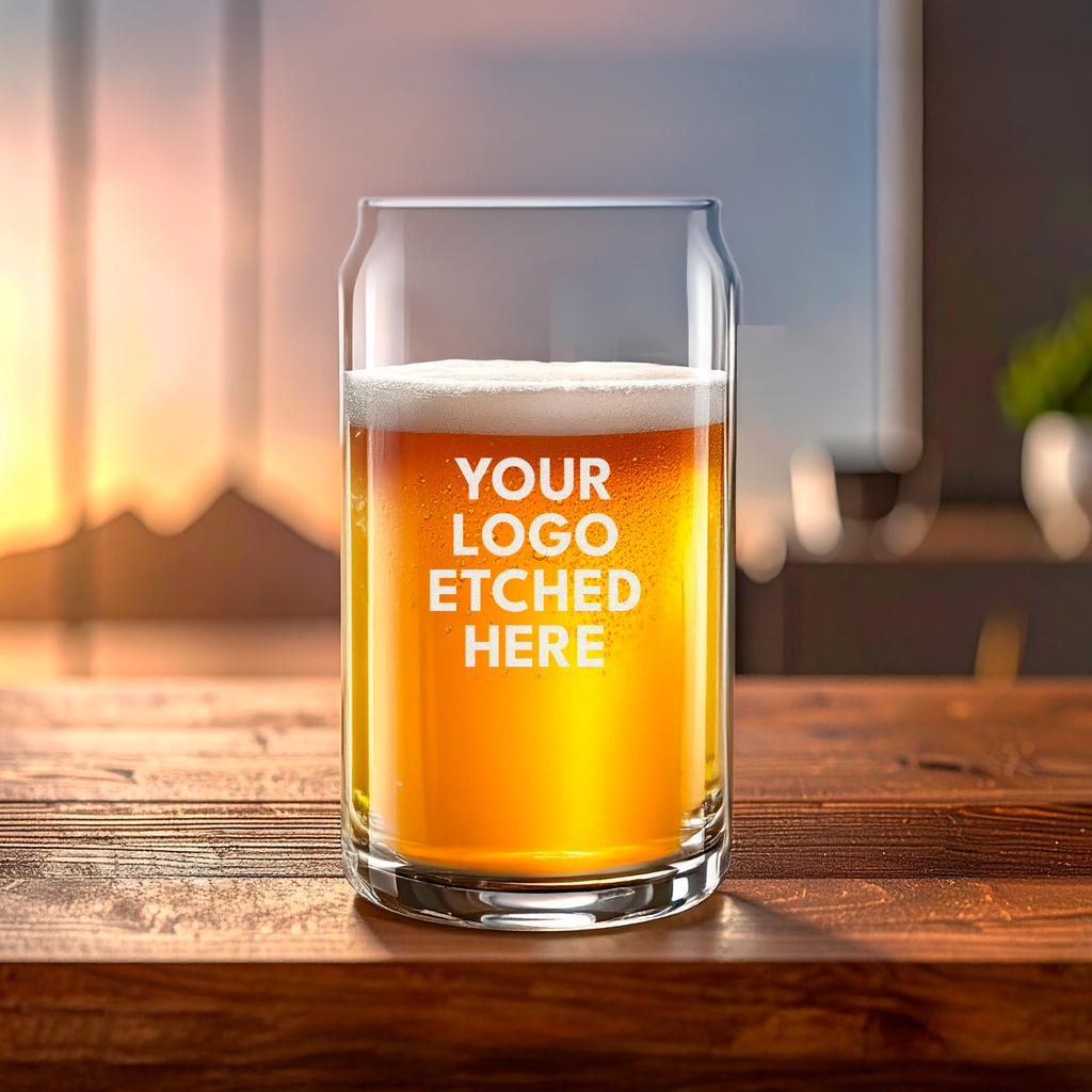custom branded glass cup