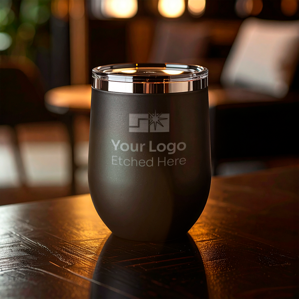 custom branded stemless wine tumbler