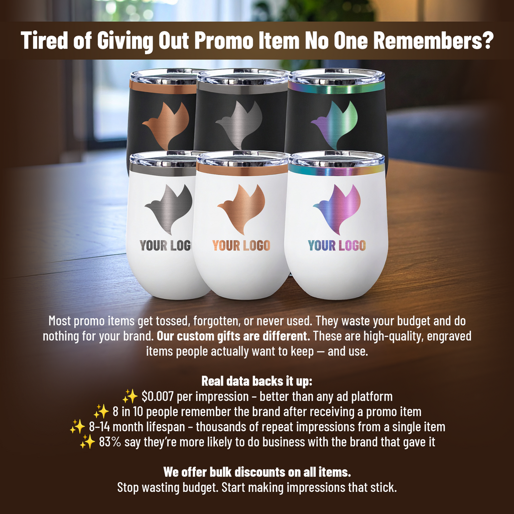 promotional photo of custom drinkware