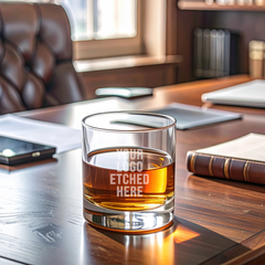 engraved whiskey glass