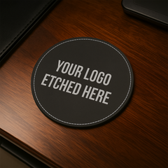 4" Round Leatherette Coaster with Exclusive Bulk Wholesale Pricing