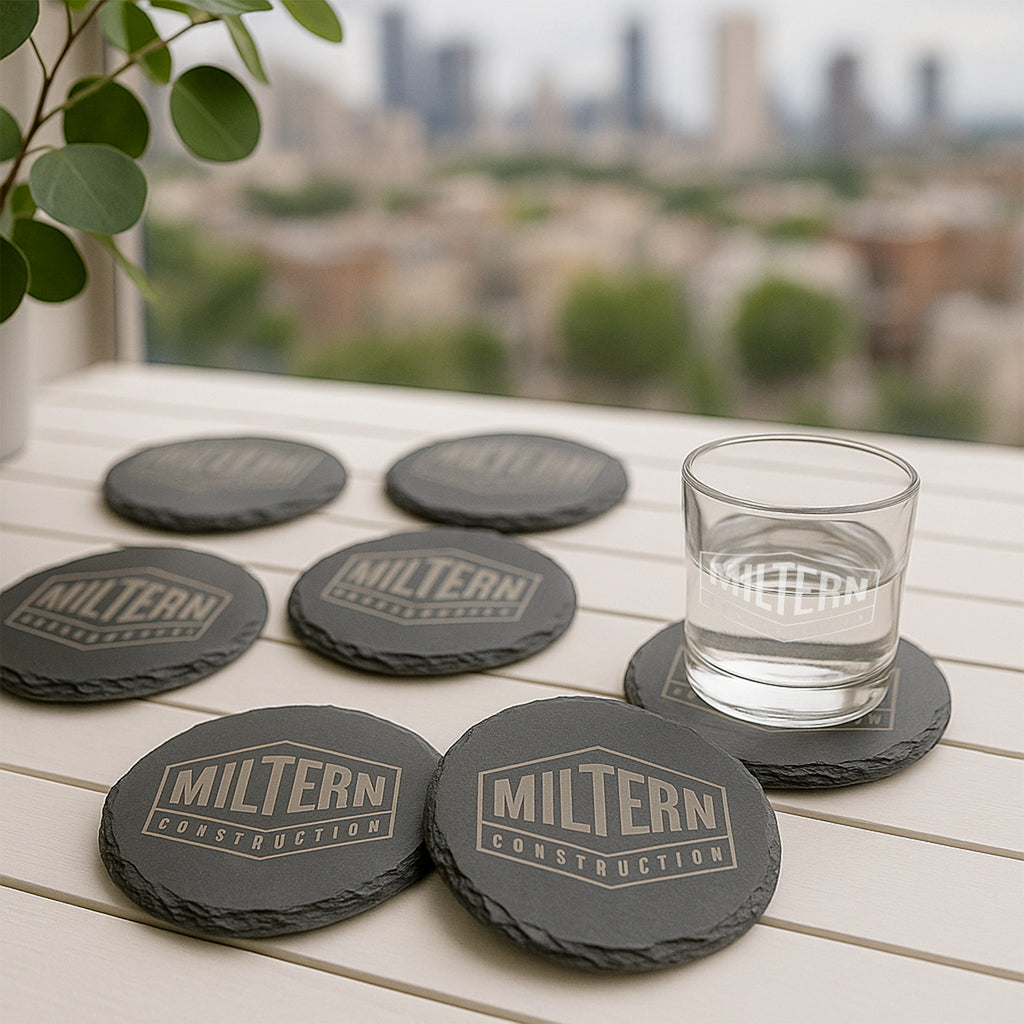 4" Round Slate Coaster Set-6 Piece with Exclusive Bulk Wholesale Pricing