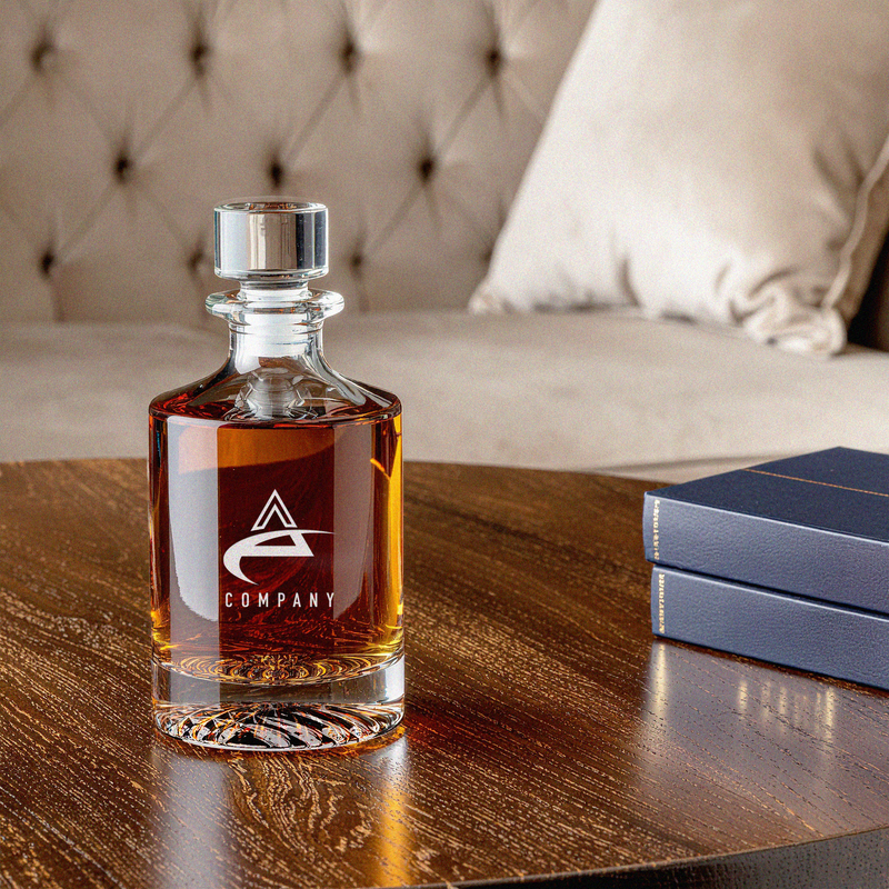 custom branded glass decanter