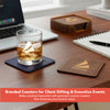 4" x 4" Square Leatherette Coaster Set-6 Piece with Exclusive Bulk Wholesale Pricing