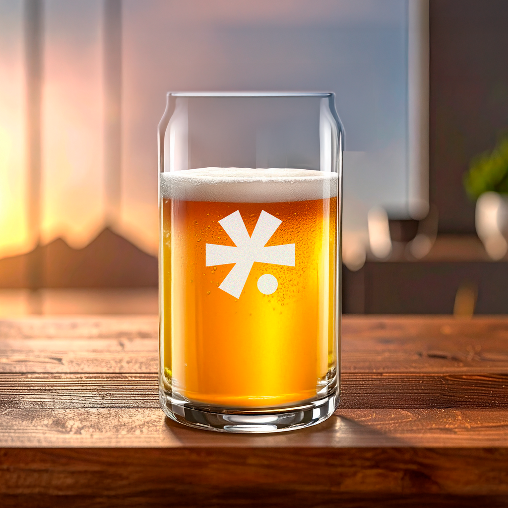 custom branded glass cup