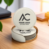 4" Round Leatherette 6-Coaster Set with Exclusive Bulk Wholesale Pricing
