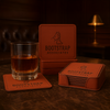 4" x 4" Square Leatherette Coaster Set-6 Piece with Exclusive Bulk Wholesale Pricing