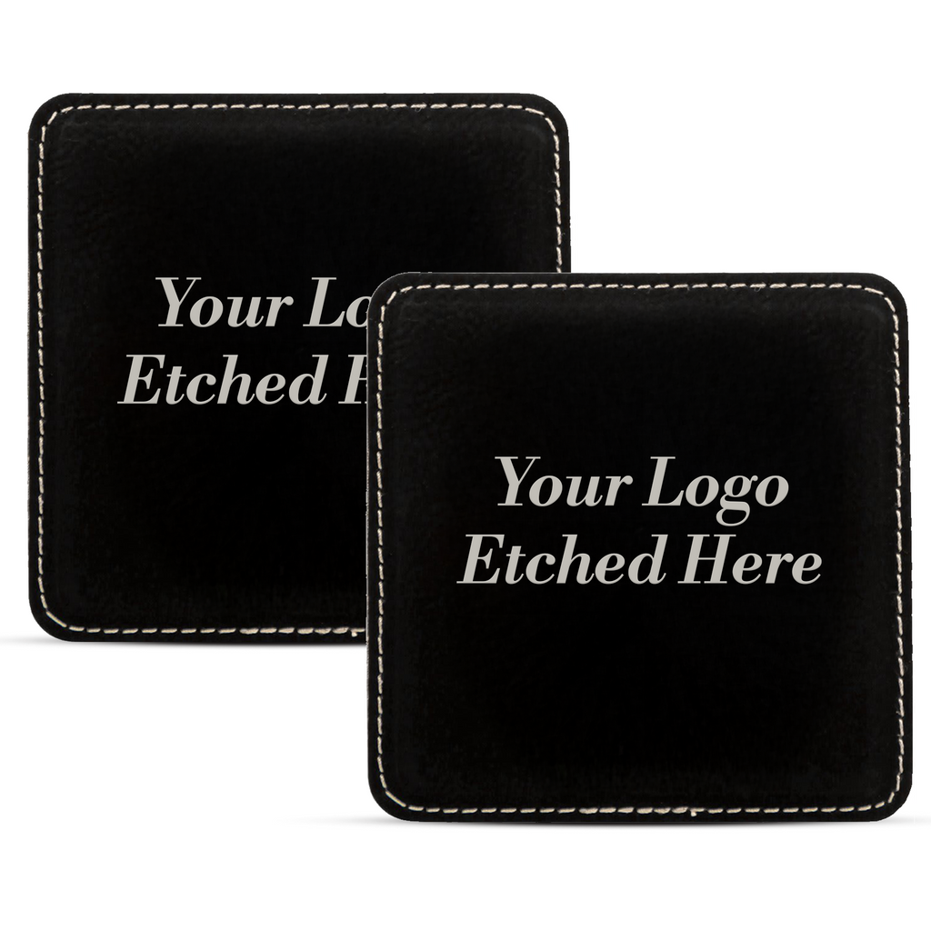 4" x 4" Square Leatherette Coaster with Exclusive Bulk Wholesale Pricing