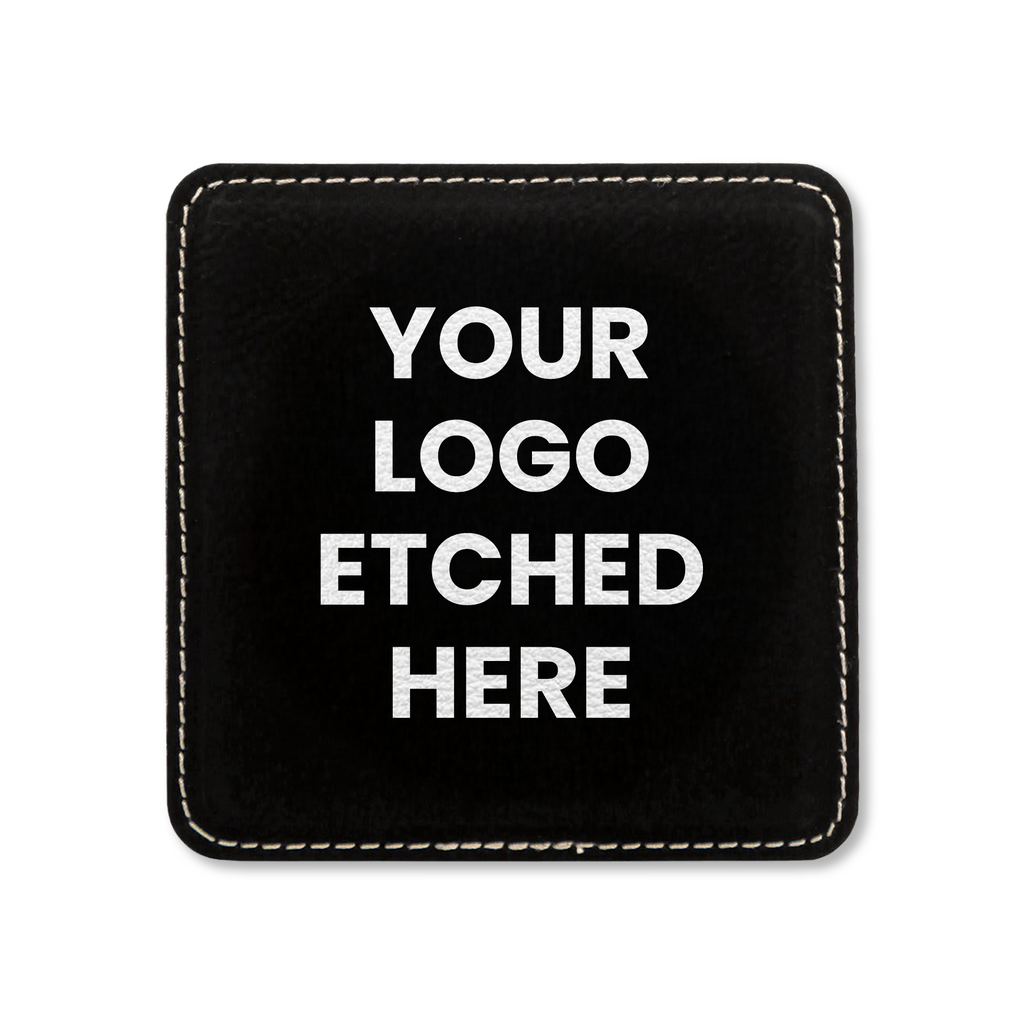 4" x 4" Square Leatherette Coaster with Exclusive Bulk Wholesale Pricing