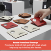 4" x 4" Square Laserable Leatherette Bottle Opener Coaster with Exclusive Bulk Wholesale Pricing